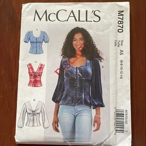 2/$15 McCall’s Sewing Pattern M7870 6-14